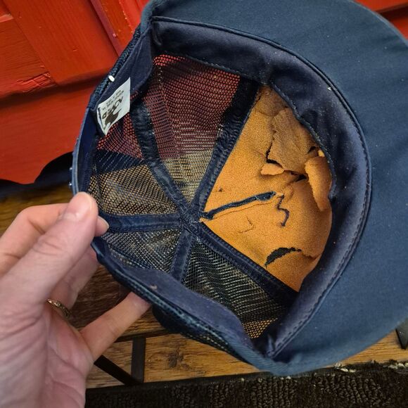 Vintage BF Goodrich Snapback Trucker Hat Small Brim Pom Pom Made in USA Noved - Picture 7 of 8